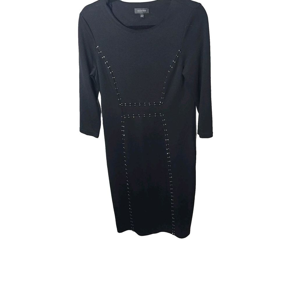 Spense Black Studded Dress Size 6 Formal‎